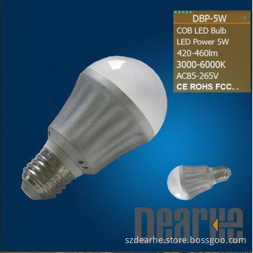 5W E27 COB LED Bulb (Dearhe-DBP-5W)
